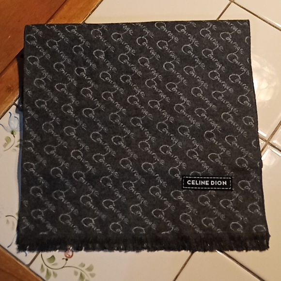 CELINE DION Gray VIP Cashmere Scarf. "Courage" Tour. 72x12. New Without Tag. - Picture 5 of 12